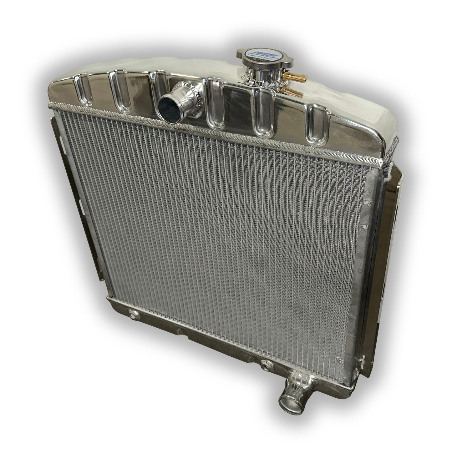 1955 - 1956 Chevy 6 Cylinder or BBC Mount Radiator (grille side mount) - HD3 Dual 1-1/4" Tubes - High Horsepower