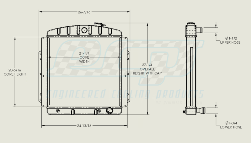 1953 - 1956 Ford F100 F150 Truck HD Aluminum Radiator