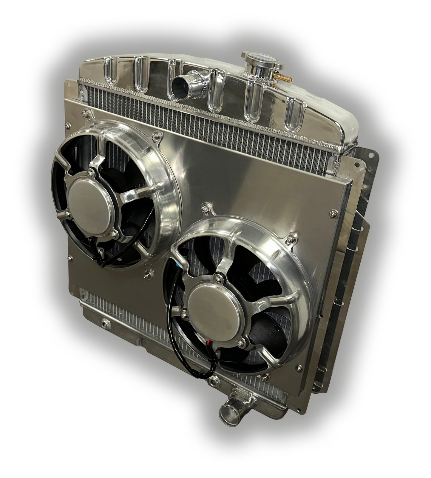 1953 - 1956 Ford F100 F150 Truck HD Aluminum Radiator - Dual HPX 3400 CFM Aluminum Fans