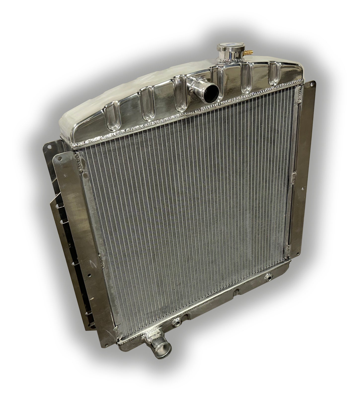 1953 - 1956 Ford F100 F150 Truck HD Aluminum Radiator - Lower Outlet Drives Side