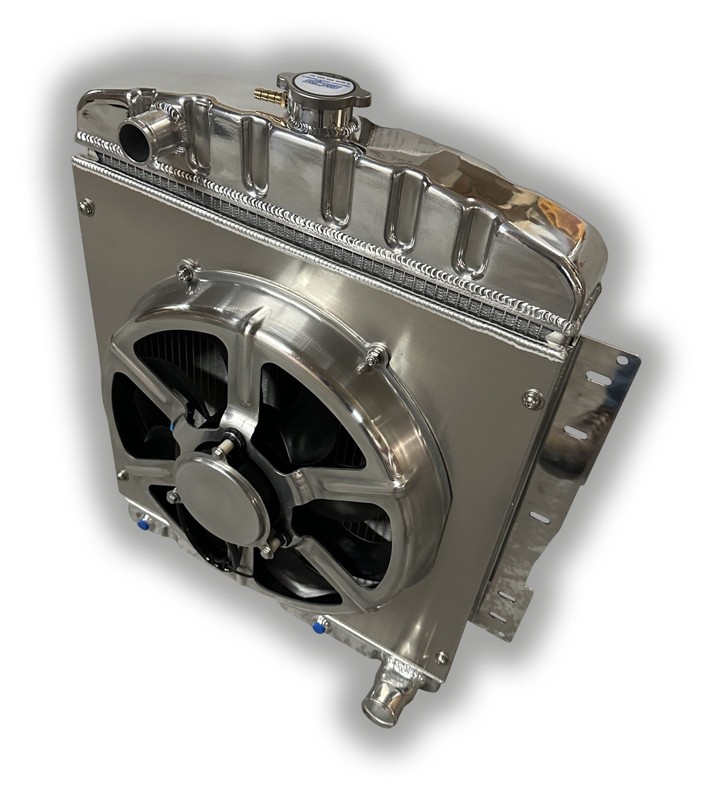 1958 Chevy Impala Aluminum HD ECP Radiator - Aluminum Shroud And 3300 CFM 16" HPX Fan