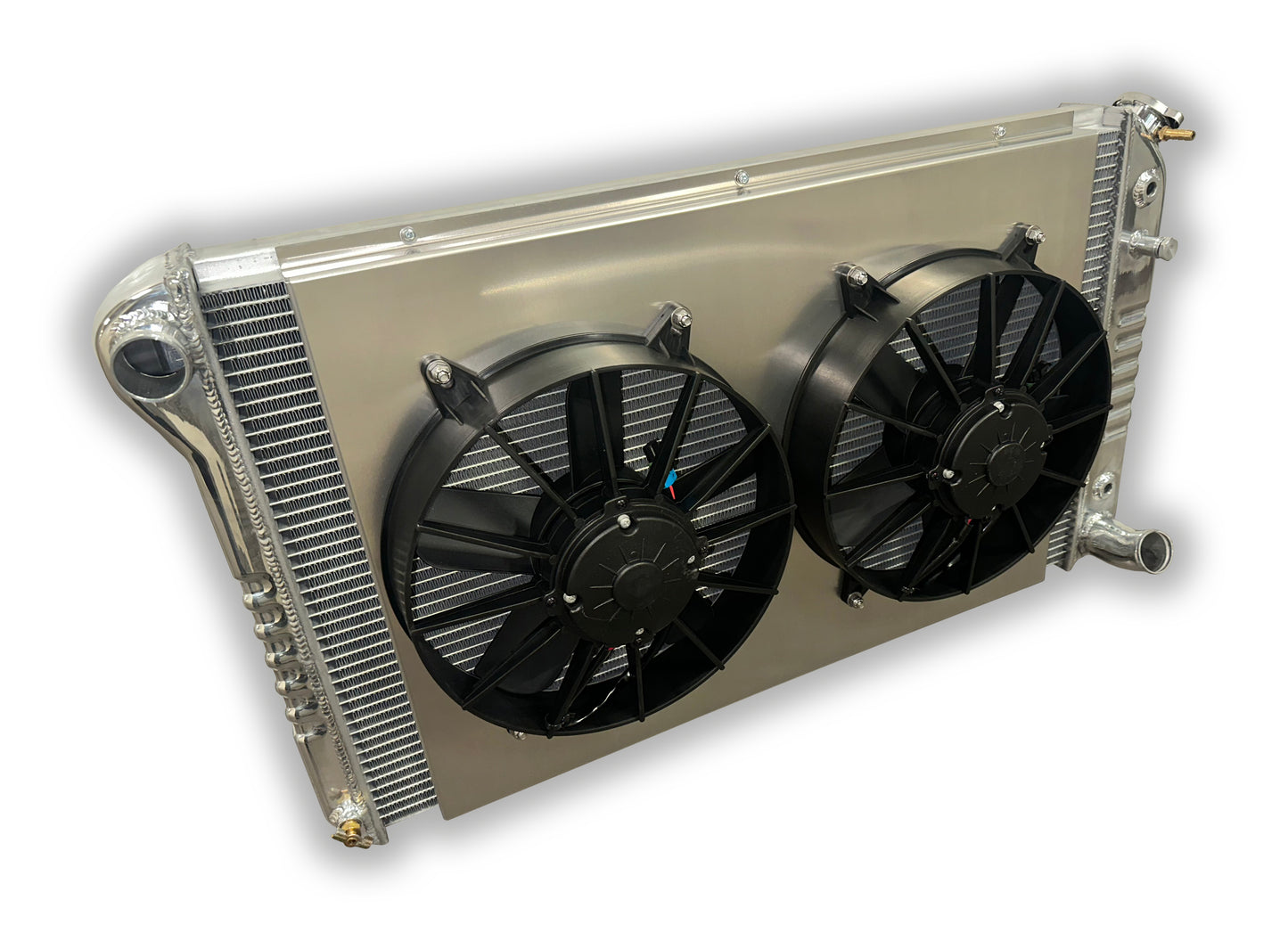 1967 - 1972 Chevy C10 Truck Aluminum Radiator - Dual 1-1/4" Tubes HD3 - Dual 3000 CFM Fans And Aluminum Shroud