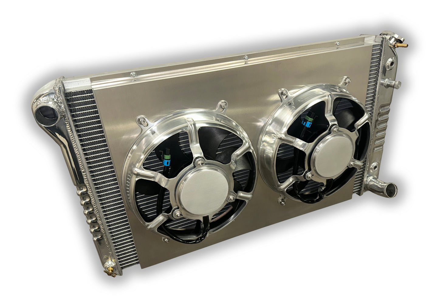 1967 - 1972 Chevy C10 Truck Aluminum Radiator - Dual 1-1/4" Tubes HD3 - Dual 3400 CFM HPX Fans And Aluminum Shroud