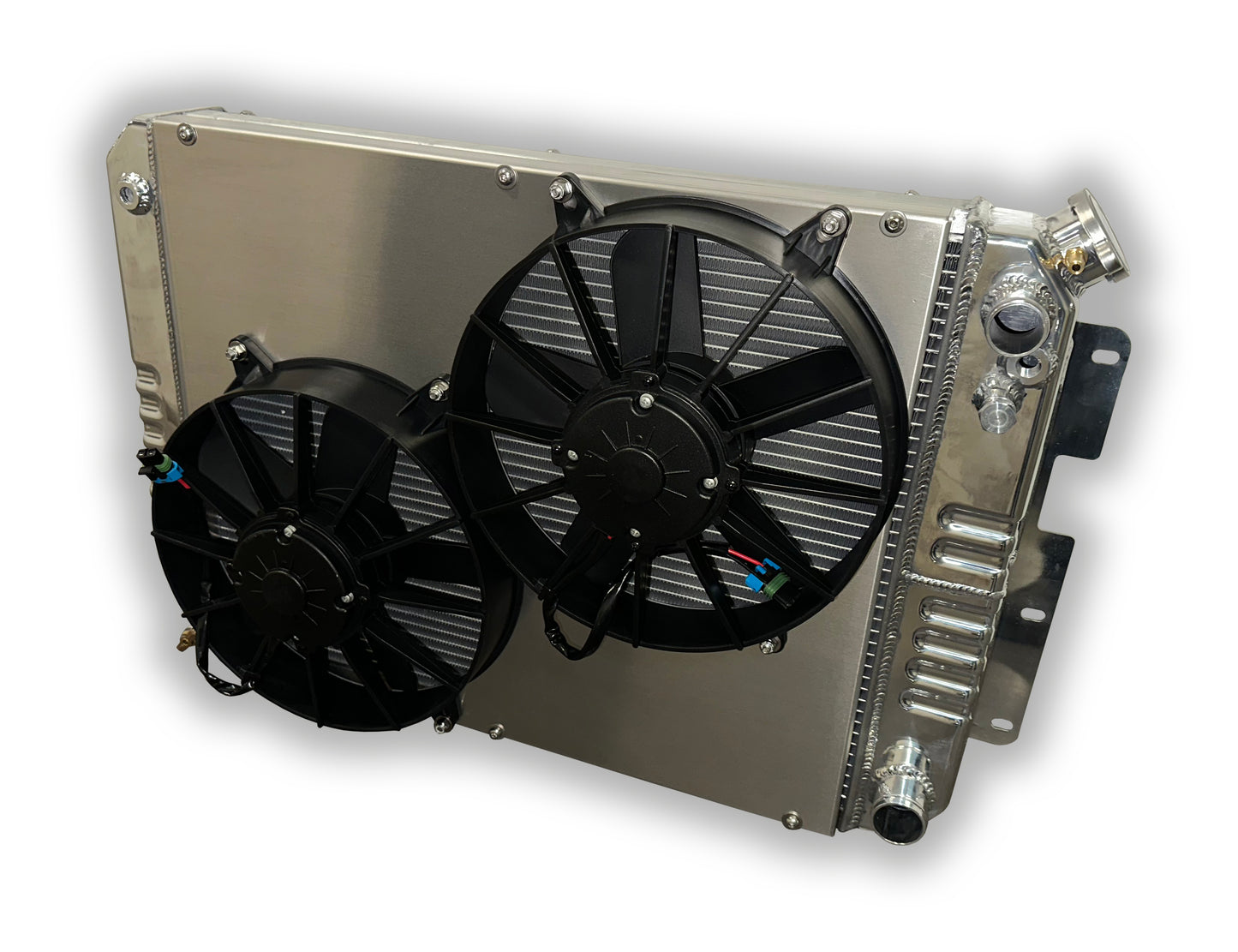 ECP 1967 - 1969 Camaro Aluminum Radiator - For LSX/LTX Conversions - Dual HDDF 3000 CFM Fans