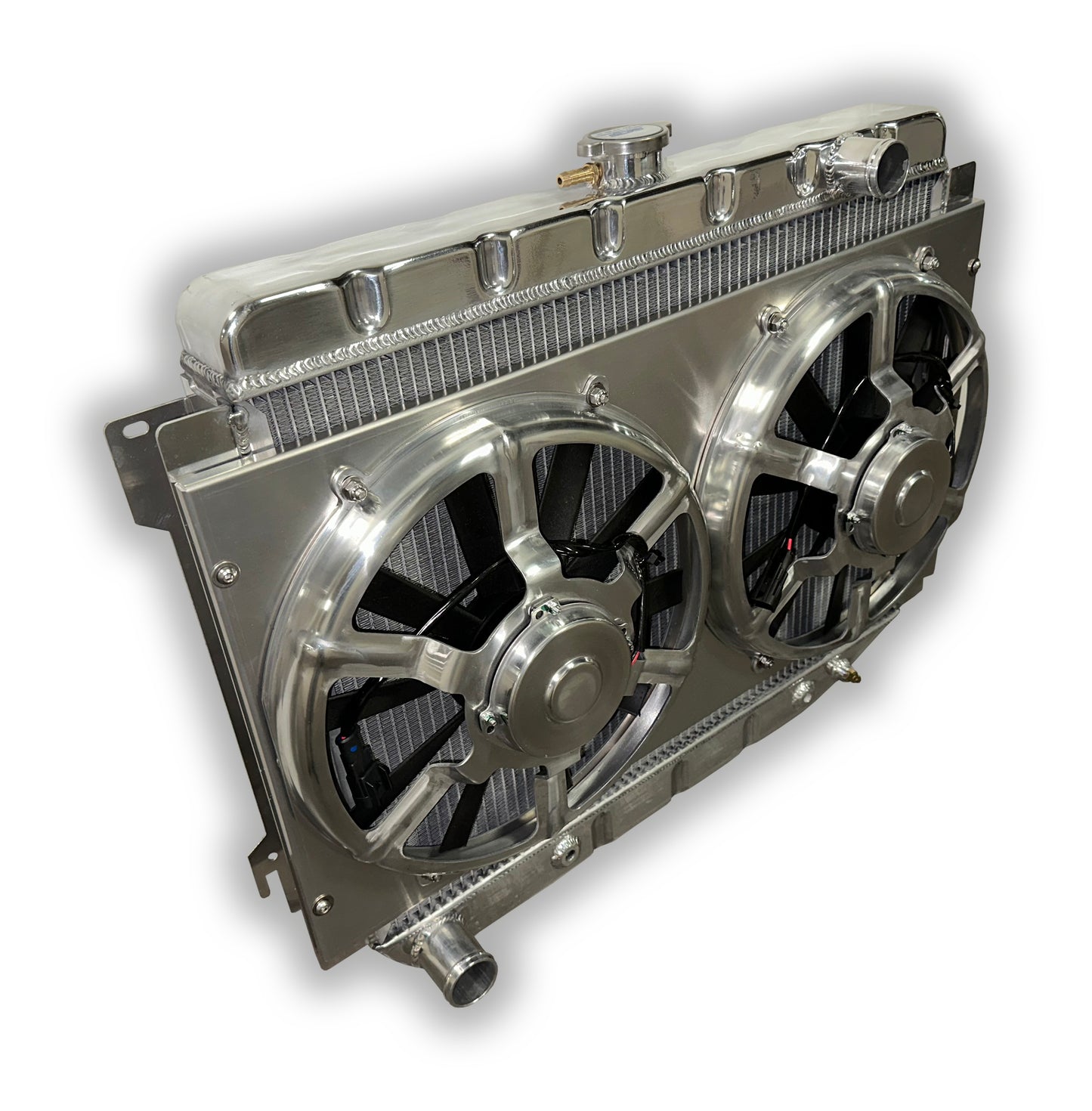 ECP 26" Aluminum Big Block Mopar Radiator - Dual 13" 3600 CFM Fans - Massive Dual 1-1/4" Tubes