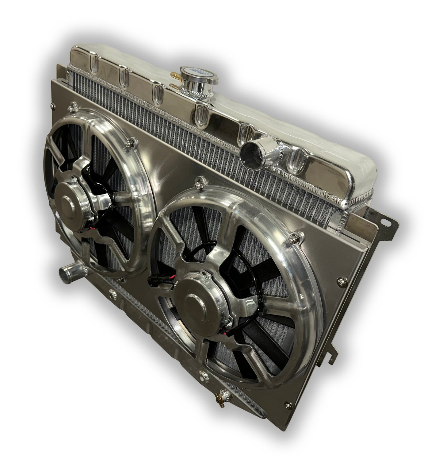 ECP 26" Aluminum Big Block Mopar Radiator - Dual 13" 3600 CFM Fans - Massive Dual 1-1/4" Tubes
