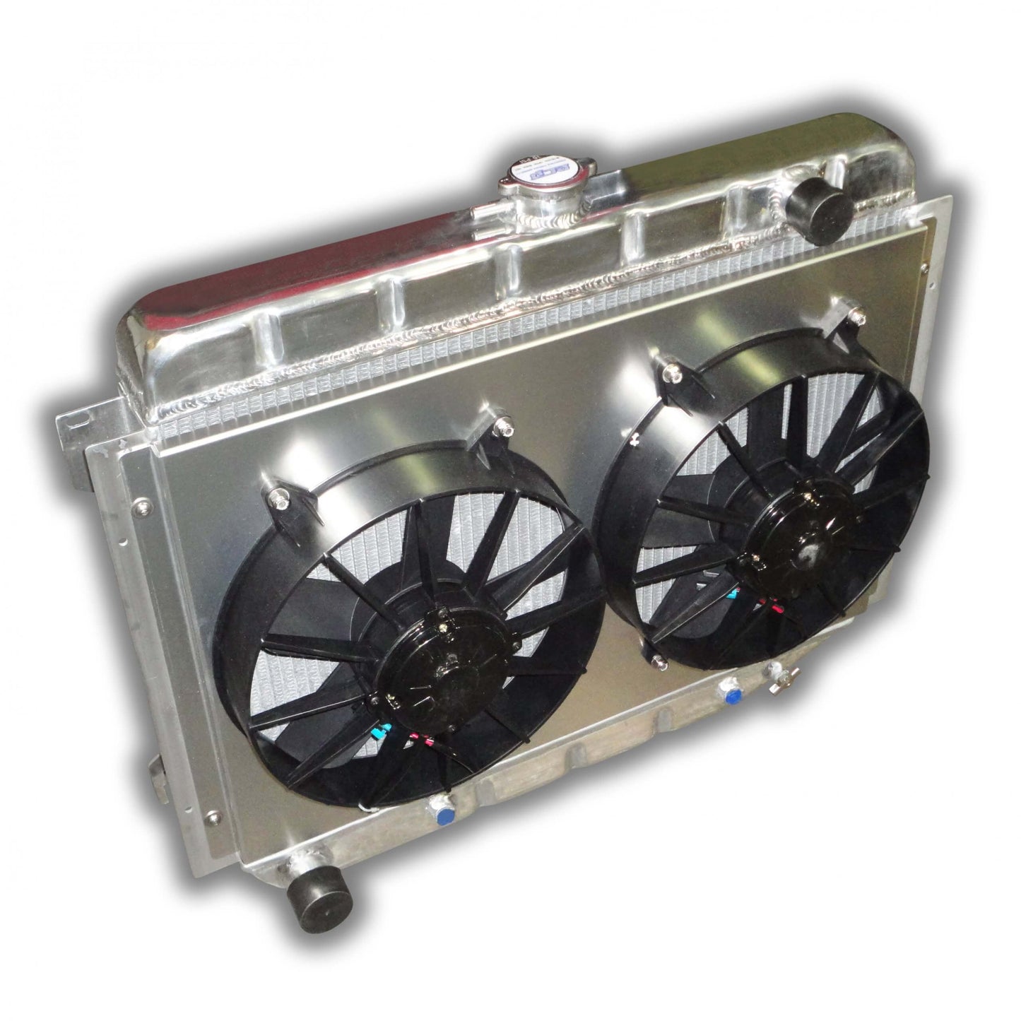 26" Big Block Mopar Radiator - Dual 11" HP Fans And Aluminum Shroud