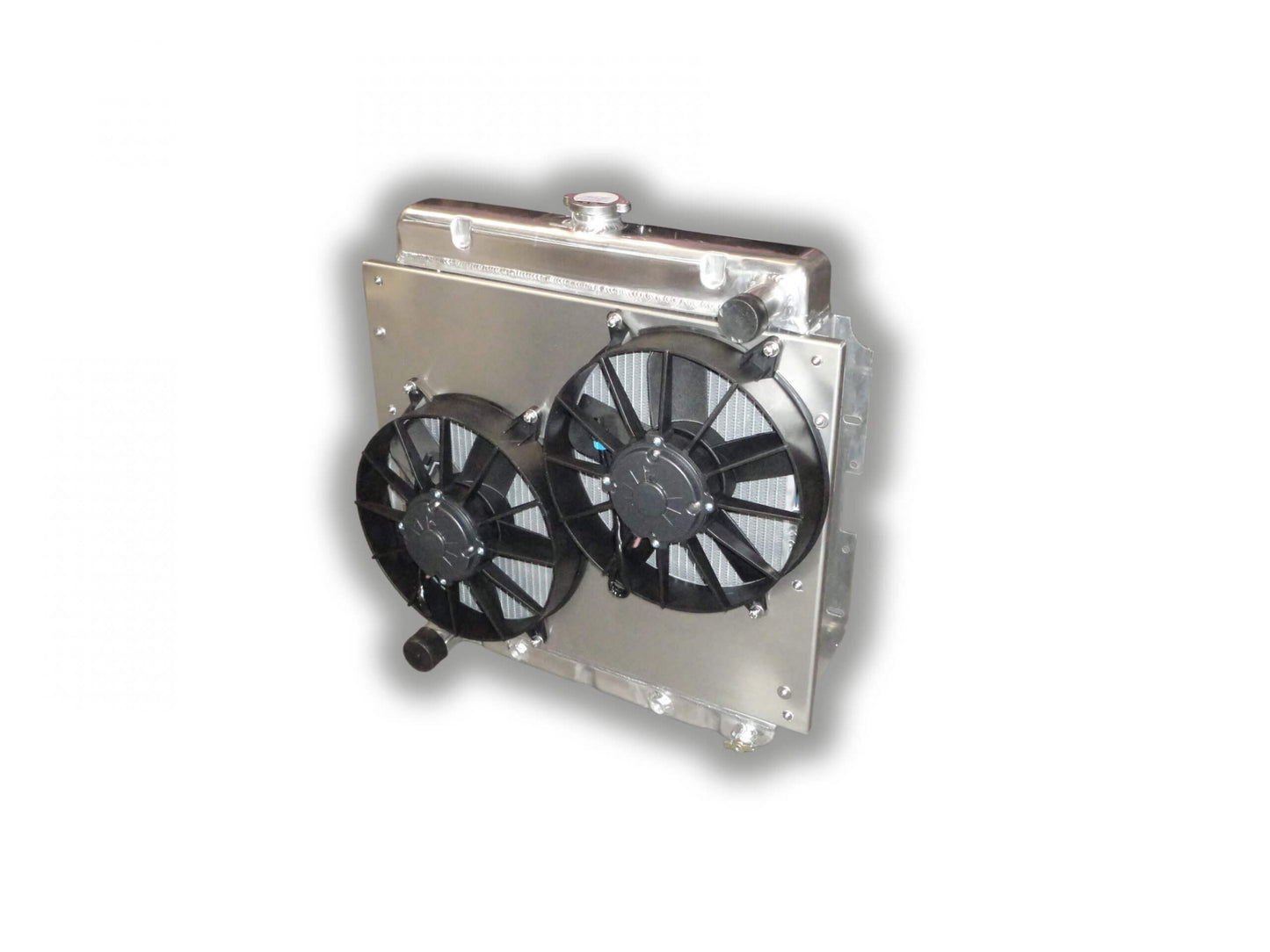 1955 - 1957 Ford Thunderbird ECP Aluminum Radiator - Dual HP Fans - 3000 CFM - Aluminum Shroud
