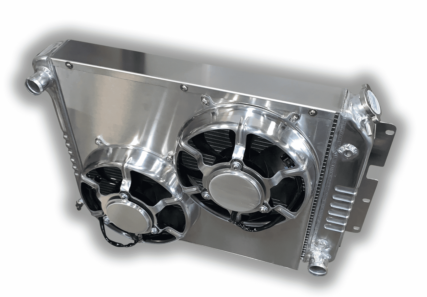 1967 - 1969 Camaro Aluminum Radiator - DUAL HPX FANS + ALUMINUM SHROUD - 3000 CFM Cooling
