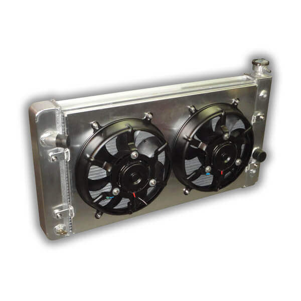 1990 - 1994 Chevy S10 HD Aluminum Radiator - 2-rows of 1.0" Cooling Tubes - High Powered Dual Fans