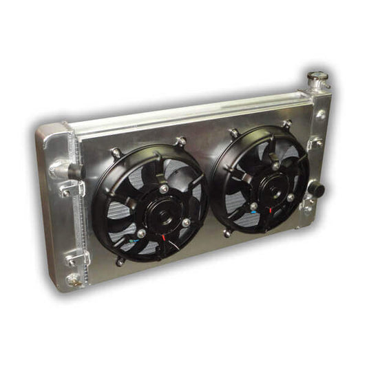1990 - 1994 Chevy S10 HD Aluminum Radiator - 2-rows of 1.0" Cooling Tubes - High Powered Dual Fans
