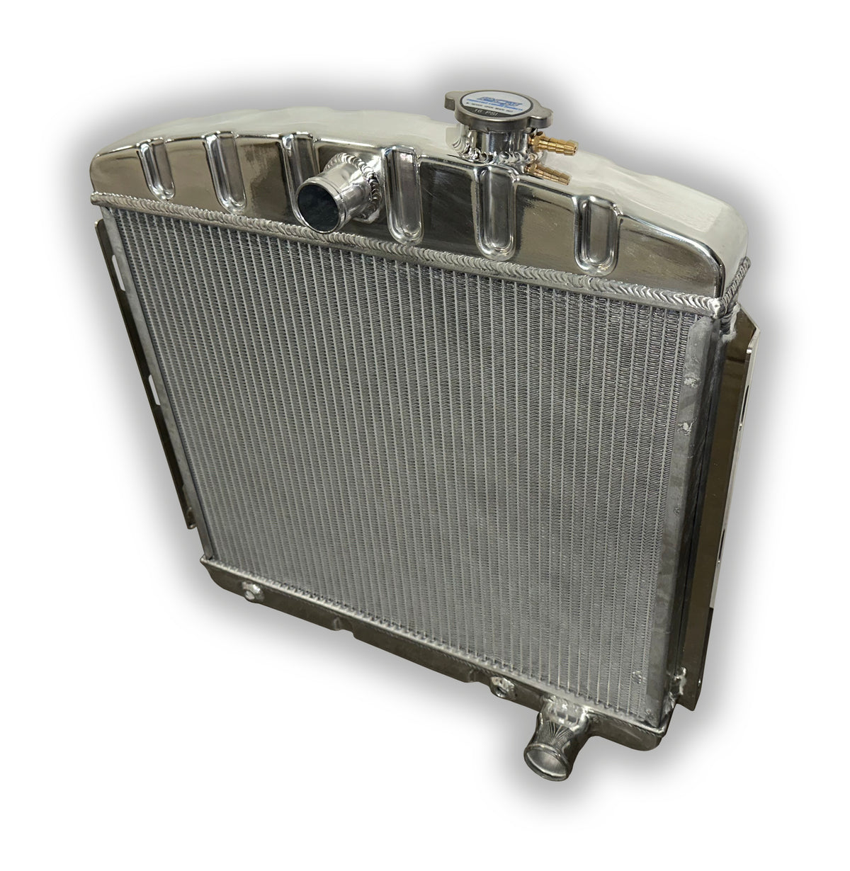 Engine Side Mount Radiator 1955 - 1956 Chevy 6 Cylinder or BBC Mount Radiator (grille side mount ...