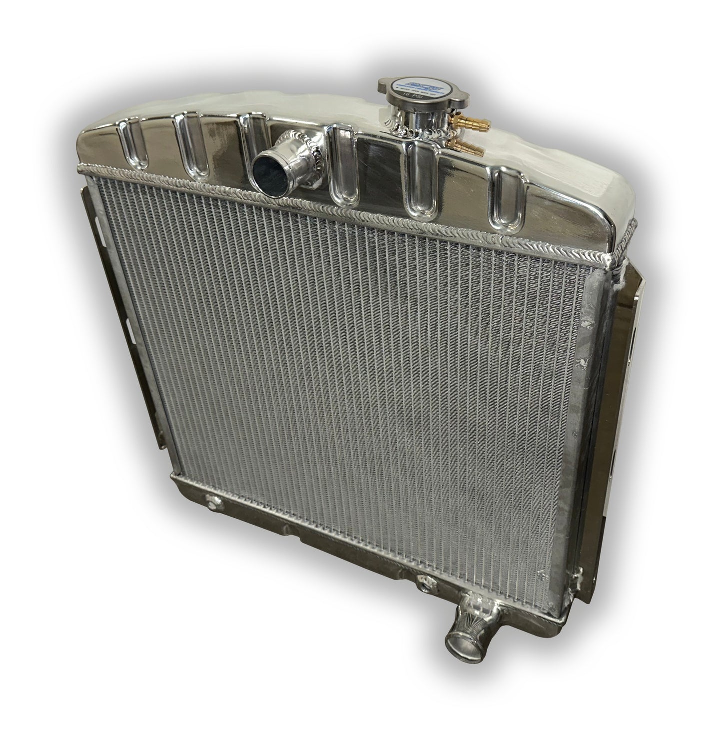 1955 - 1956 Chevy 6 Cylinder or BBC Mount Radiator (grille side mount)