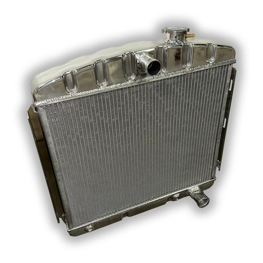 1955 - 1956 Chevy 6 Cylinder or BBC Mount Radiator (grille side mount) - HD3 Dual 1-1/4" Tubes - High Horsepower