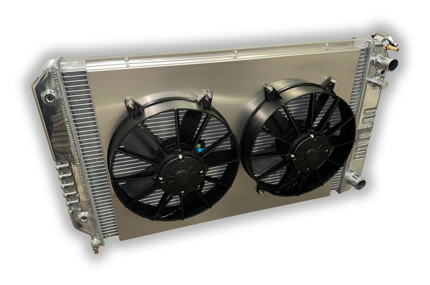 ECP 1973 - 1988 Chevy Truck LSX LTX Aluminum Conversion Radiator - Dual 3000 CFM HD Fans And Shroud