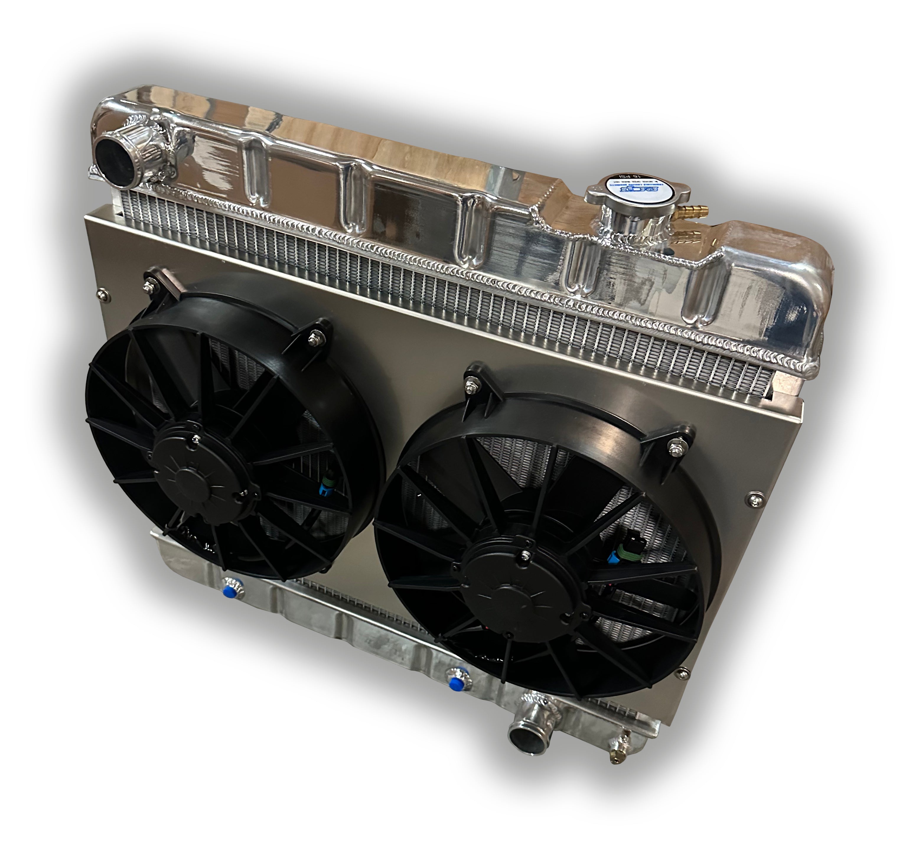 1963 - 1966 Chevy Truck Aluminum Radiator - Dual HP Fans And Aluminum ...