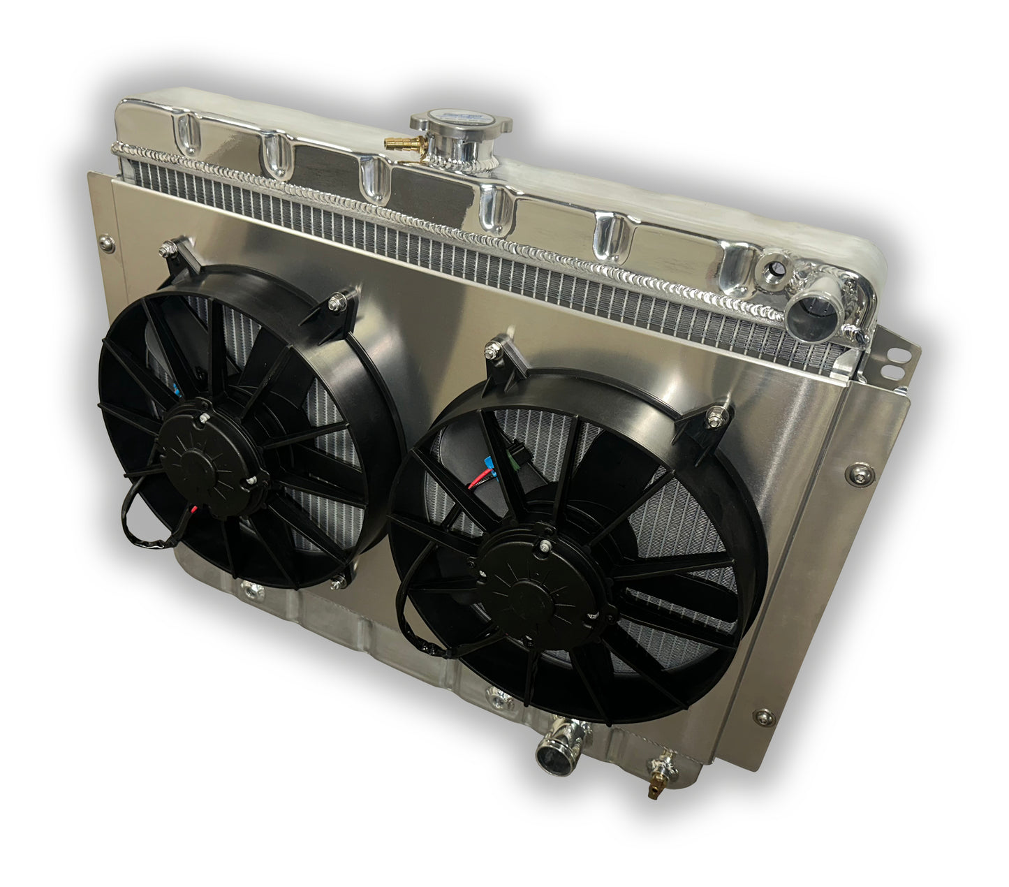 ECP 1959 - 1968 Impala LSX/LTX Conversion Aluminum Radiator - Dual 11" HDDF Fans 3000 CFM And Shroud