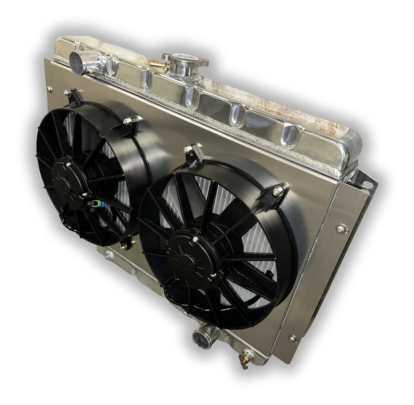 ECP 1959 - 1968 ECP Chevy Impala Aluminum Radiator - Notched - DUAL 3000 CFM HDDF Fans