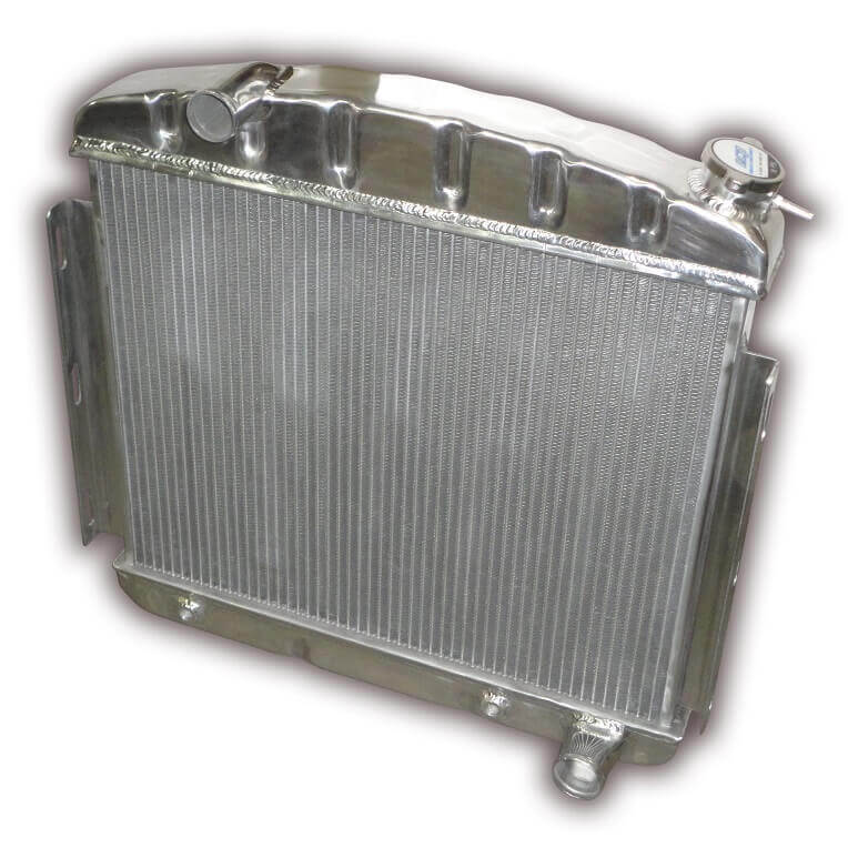 1957 Chevy Aluminum Radiator - 6 Cylinder Or Big Block Mounting - Automatic Transmission