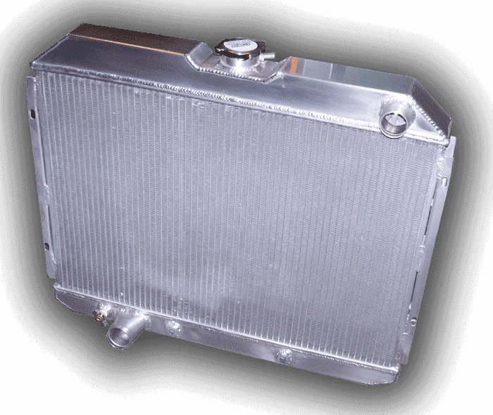 1967 - 1970 Mustang Aluminum Radiator HD 25" DS Outlet