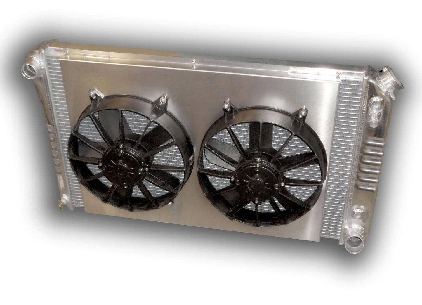 1967 - 1972 Chevy Truck Aluminum Radiator Dual Fans With Aluminum Shroud